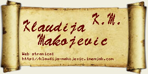 Klaudija Makojević vizit kartica